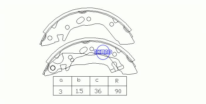 HYUNDAI PONY (X-2) EXCEL Berline S COUPE (SLC) Mâchoires de frein FMSI : 1451-S663 OEM : 58305-24A00 FSB310 K11162 GS8568, OK-BS060